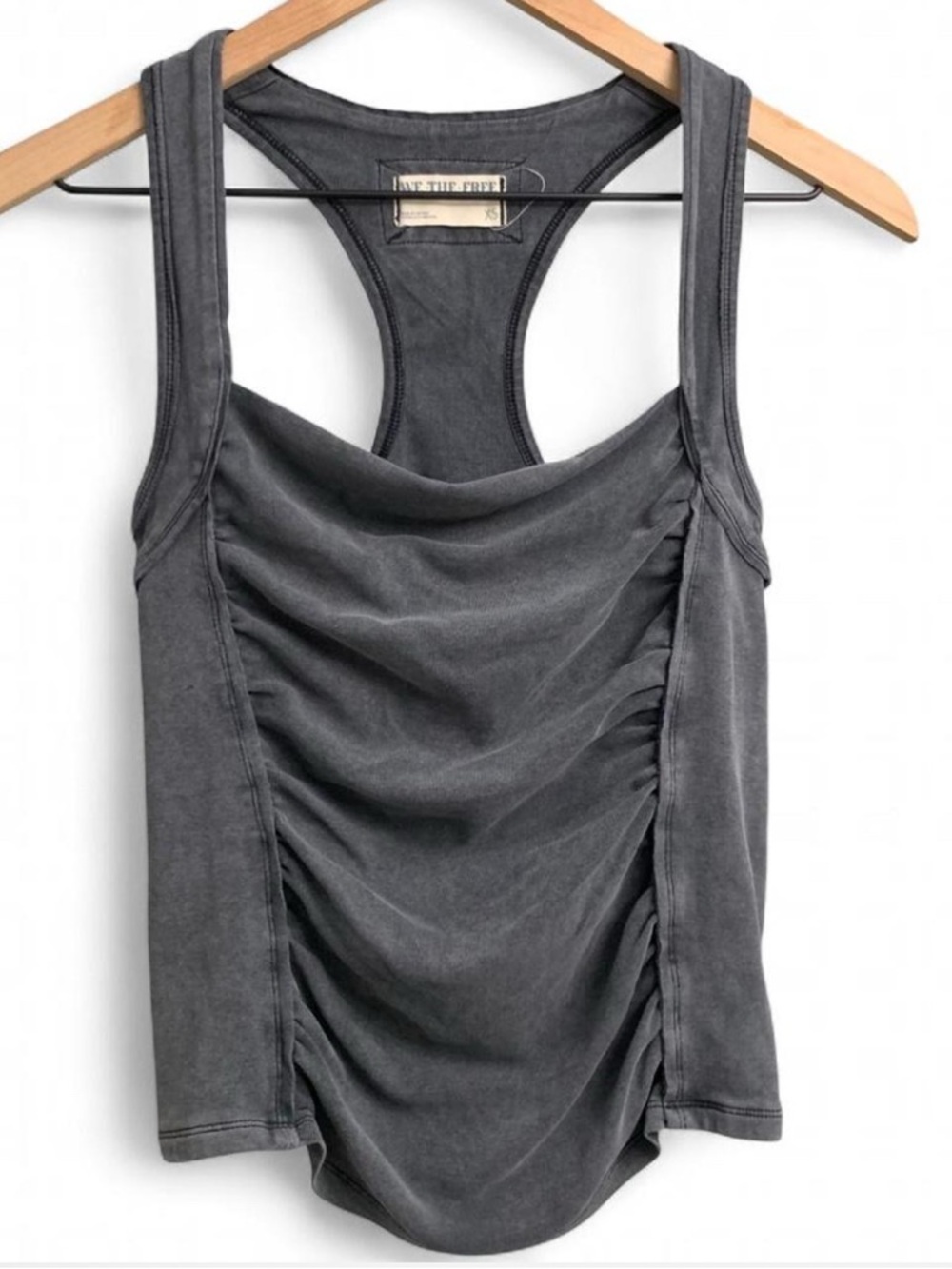 Free people we the free Charcoal Ruched Tank top  size XS boho festival